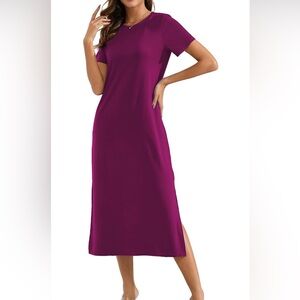 Naggoo short sleeve split maxi dress